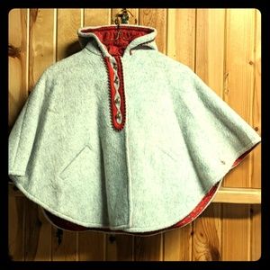 Authentic vintage Loden Frey child's hooded poncho